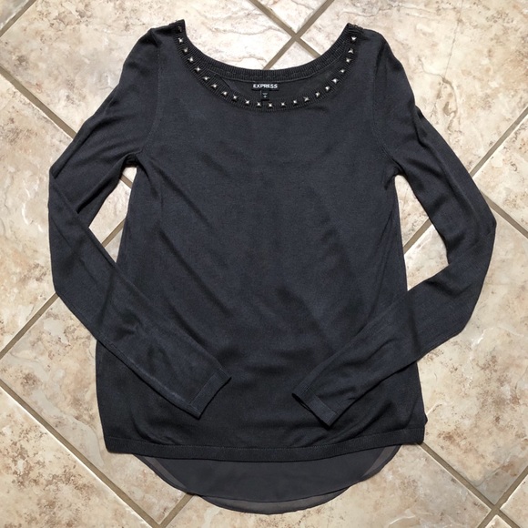 Express Tops - SALE 💕 Express Soft Knit Long Sleeve Studded Top